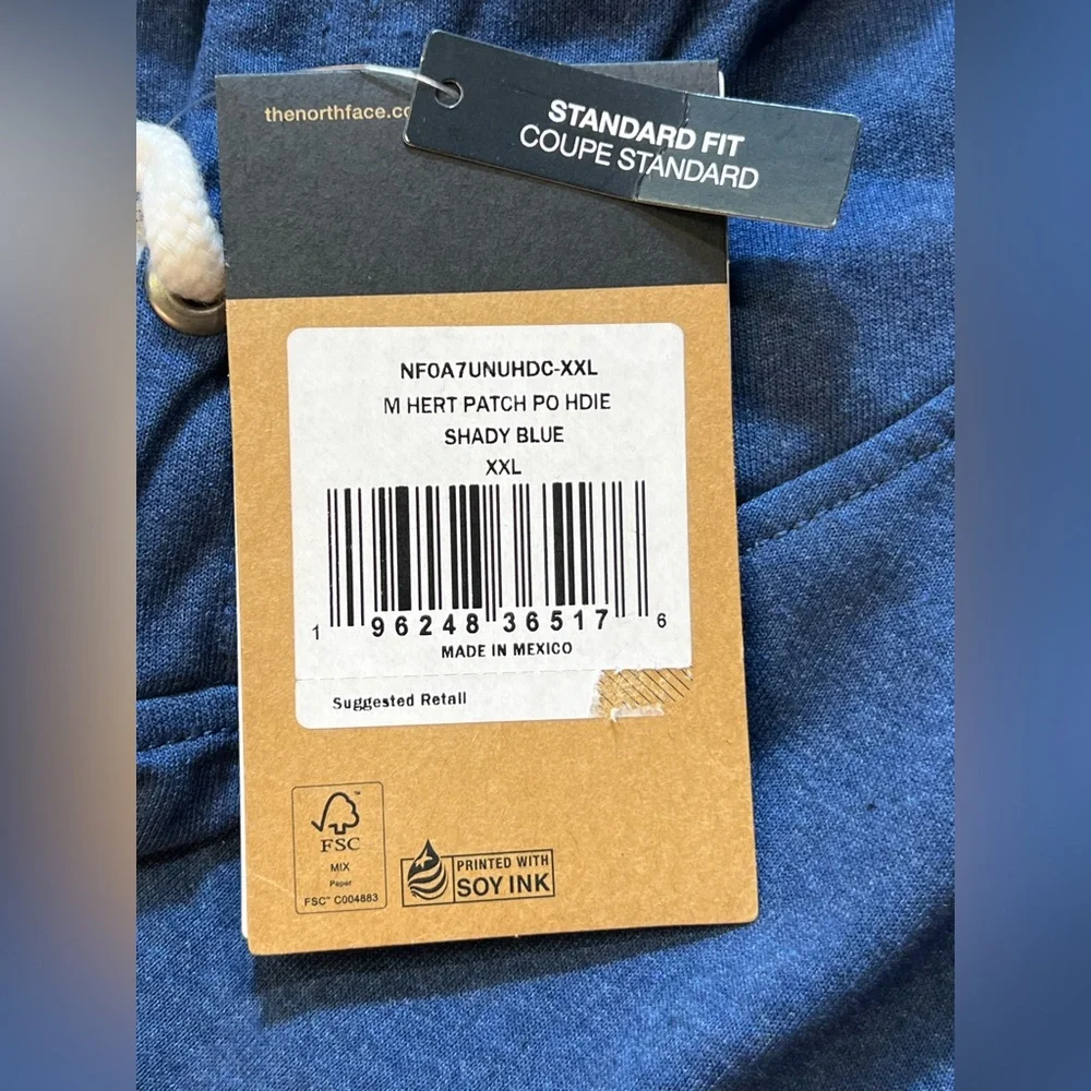 The North Face men’s Hoodie size XXL Blue Patch Logo Pullover‎ Standard Fit